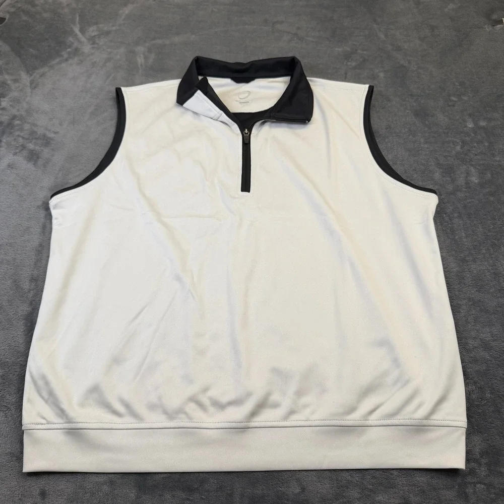 Zero Restriction Tour Series Vest Mens Large White Quarter Zip Golf Performance